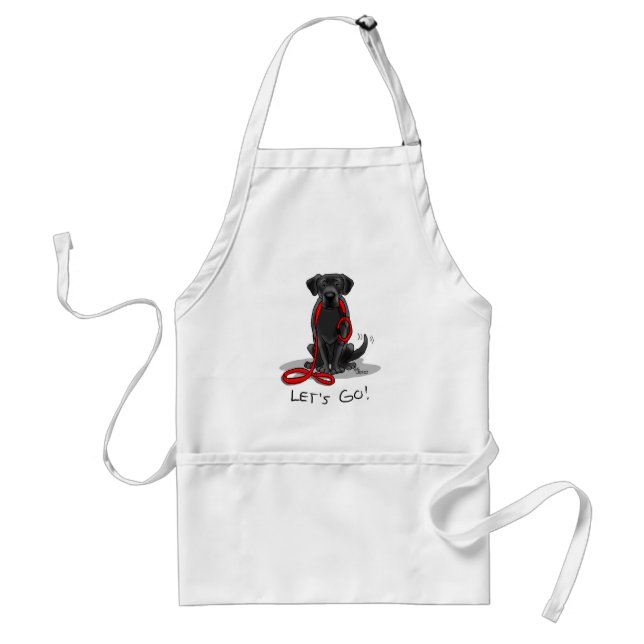 Tablier Allons-y ! Black Labrador Retriever - mignon chien (Devant)
