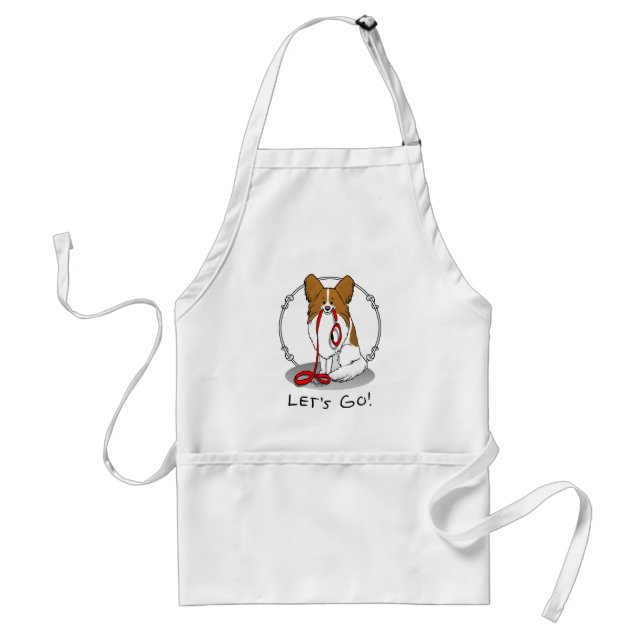Tablier Allons-y ! (walk) Papillon (white & red) Chien mig (Devant)