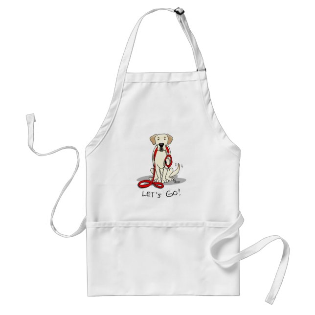 Tablier Allons-y ! Yellow Labrador Retriever - mignon chie (Devant)