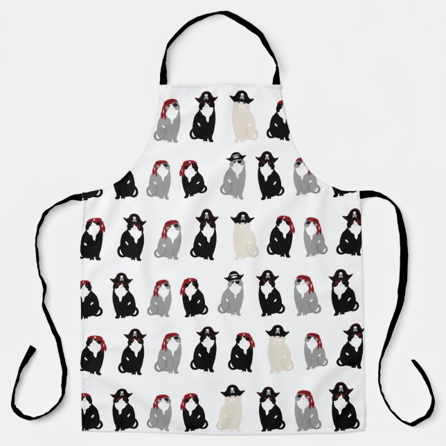 Tablier Allover de chat pirate Imprimer l'aire (Recto)