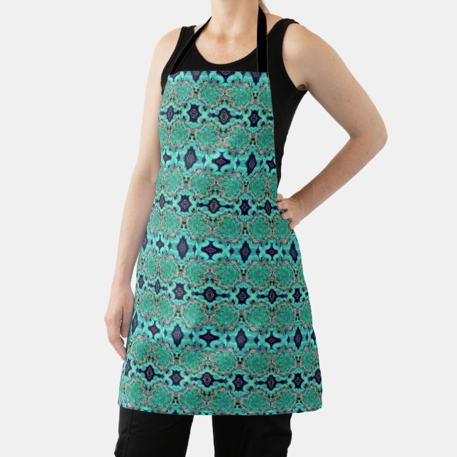 Tablier Allover Imprimer Apron Azurite Géode Malachite (Insitu)
