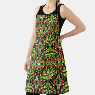 Tablier Allover Print Apron Holly Berries