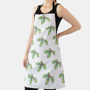 Tablier Allover Print Apron Holly Jolly