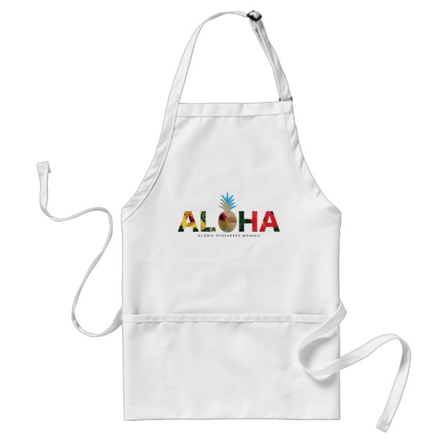 Tablier Aloha and pineapple　Hibiscus pictures (Devant)