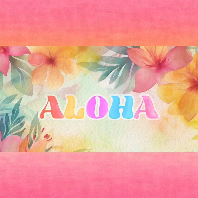 Tablier Aloha Hawaiian Floral Aquarelle (Créateur téléchargé)