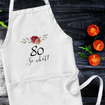 Tablier Alors quelle aquarelle positive Floral 80e anniver<br><div class="desc">Alors quelle aquarelle positive Floral 80e anniversaire Apron. Design floral avec script 80 alors quoi. Le design comporte une citation positive et amusante 80 alors que dans un script blanc et de beaux roses et brindilles d'aquarelle. L'tablier est idéal pour une femme célébrant son 80e anniversaire et a un sens...</div>