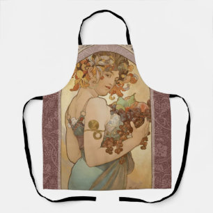 Tablier Alphonse Mucha Fruit Art Nouveau Vintage Jeune Fil