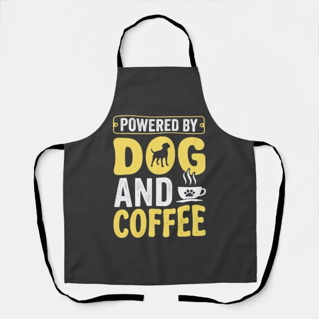 Tablier Amateur de café chien propulsé par le design (Recto)