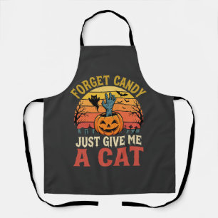 Tablier Amateur de chat Halloween Oublier Bonbons Graphiqu