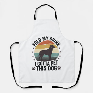 Tablier Amateur de chien drôle vintage pliez ma boisson an