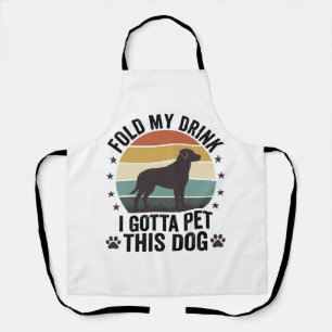 Tablier Amateur de chien drôle vintage pliez ma boisson an