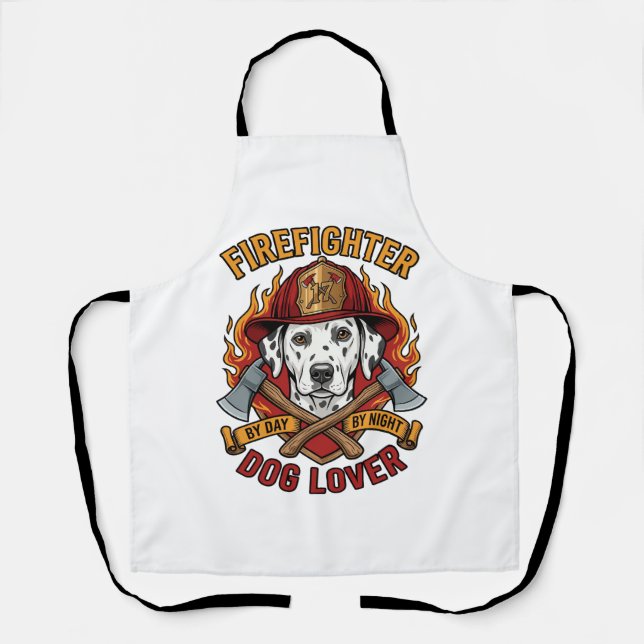 Tablier Amateur de chien pompier Dalmatien Casque de pompi (Recto)