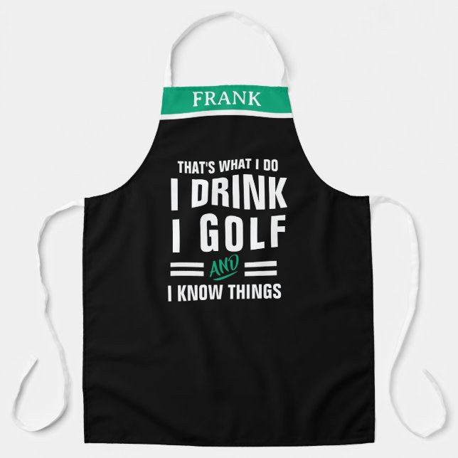 Tablier Amateur de golf et d'alcool - Cadeau de Noël (Recto)