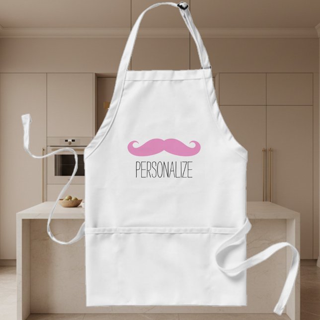 Tablier Ambiance amusante moustache rose pour hommes femme (pink mustache apron)