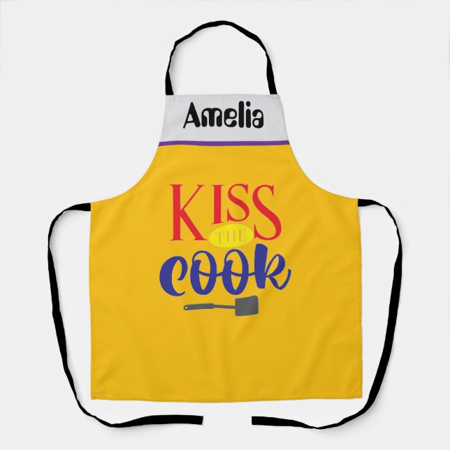 Tablier Amelia embrasse le cuisinier (Recto)