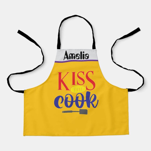 Tablier Amelia embrasse le cuisinier (Recto)