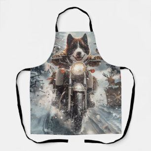 Tablier American Akita Dog équitation moto Noël
