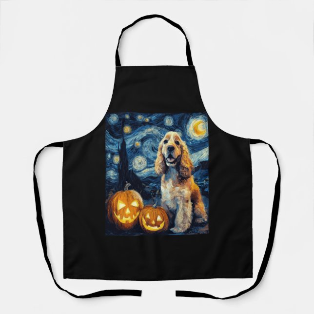 Tablier American Cocker Spaniel Chien Mignon Halloween Jac (Recto)