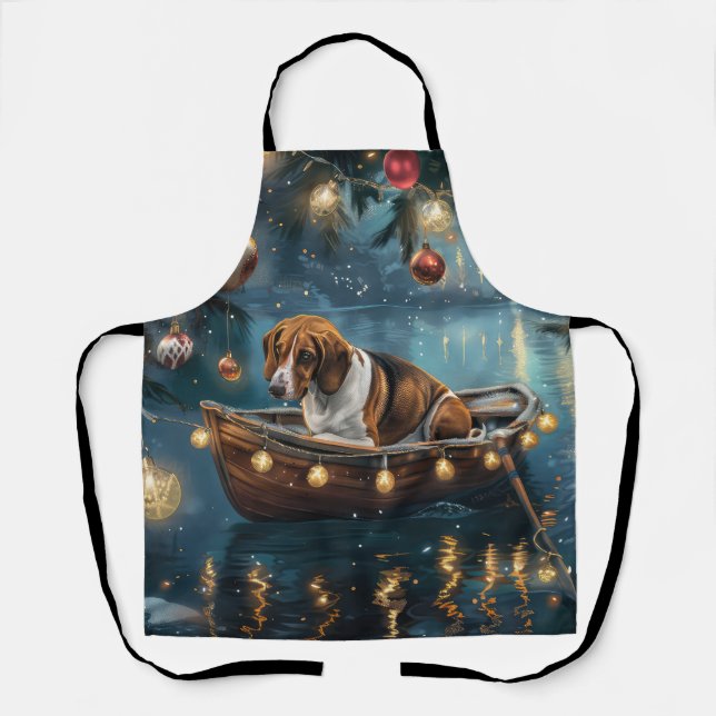 Tablier American English Foxhound Christmas Festive Voyage (Recto)