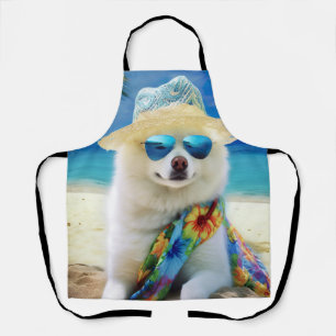 Tablier American Eskimo on Beach, cadeau d'été pour amoure