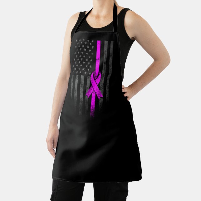 Tablier American Flag Cancer Survivon Awareness Apron (Insitu)
