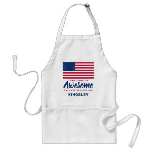 Tablier American Flag Patriotique Awesome Grill Master