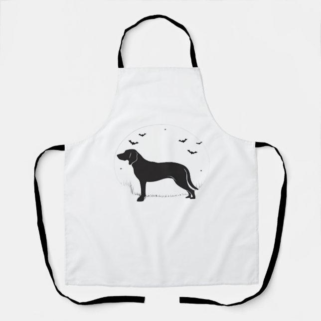 Tablier American Foxhound Dog - Halloween Moon Silhouette (Recto)