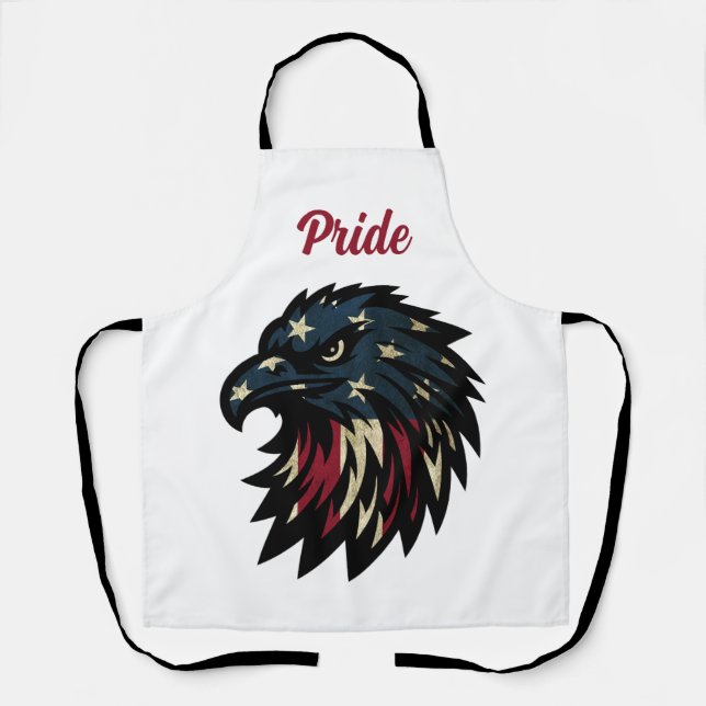 Tablier American Pride, Aigle bleu rouge patriotique (Recto)