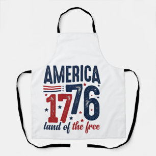 Tablier Amérique 1776 Terre de liberté Vintage Patriote Sh