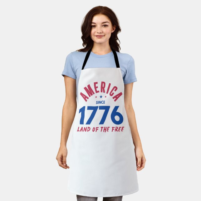 TABLIER AMÉRIQUE DEPUIS 1776 TERRE DE LIBERTÉ  (Porté)