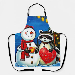 Tablier Amis de l'hiver : Conception de joie Bonhomme de n