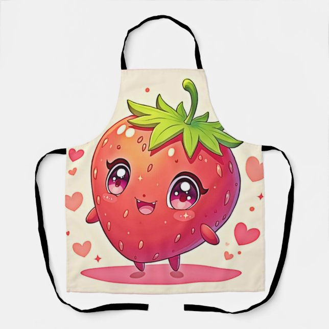Tablier Amour aux fraises adorable (Recto)
