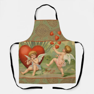 Tablier Amour Cupidons Antique Vintage Saint-Valentin