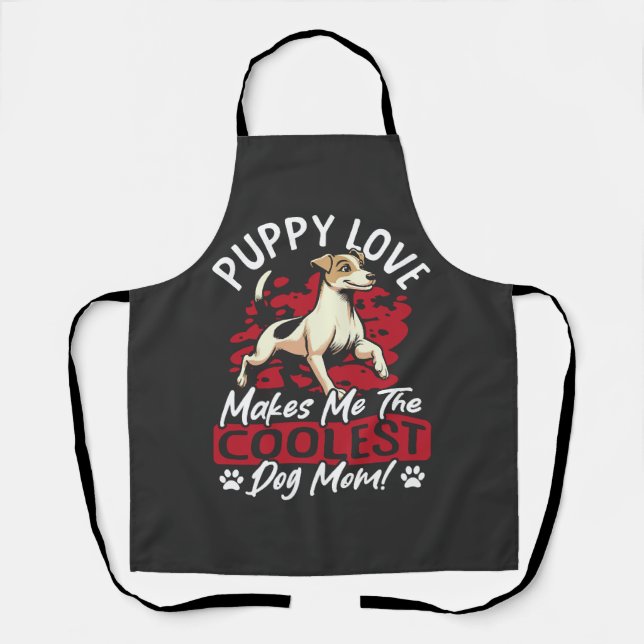Tablier Amour de chiot la plus cool maman chien ! Ma mère  (Recto)