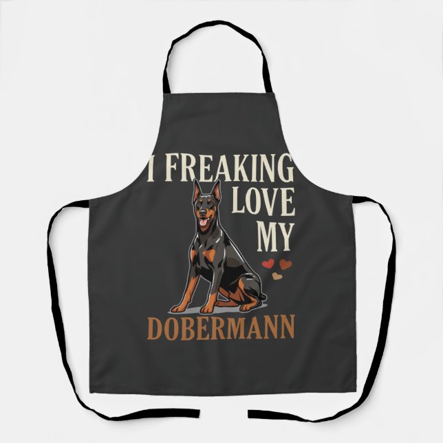 Tablier Amour de Dobermann Amateur de Chien (Recto)