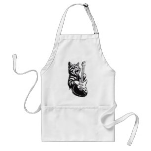 Tablier Amour de musique cool Chat rock jouant de la gui