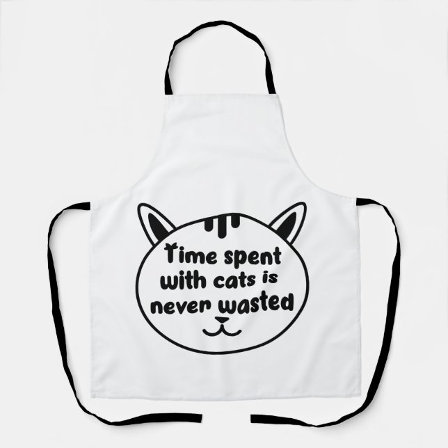 Tablier Amour des chats. Temps passé avec un chat (Recto)