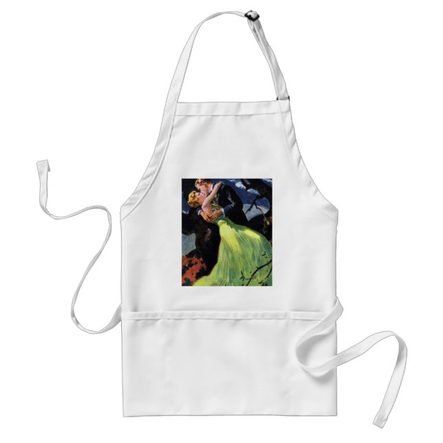 Tablier Amour et romance vintage, baiser romantique (Devant)