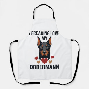 Tablier Amour fou pour le chien Dobermann Cœurs rouges_1