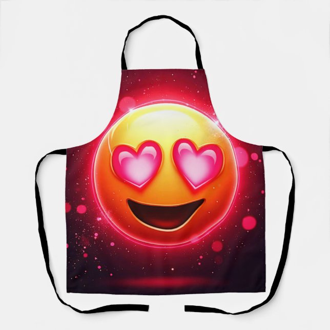 Tablier Amour Frappé Coeurs Emoji (Recto)