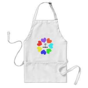 Tablier Amour Interracial Rainbow Hearts Apron