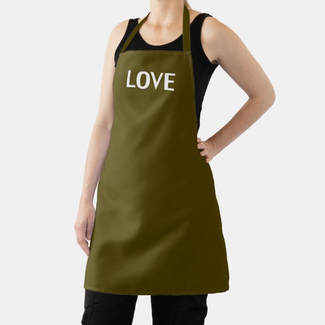 Tablier Amour, mousse d'olive vert blanc (Insitu)