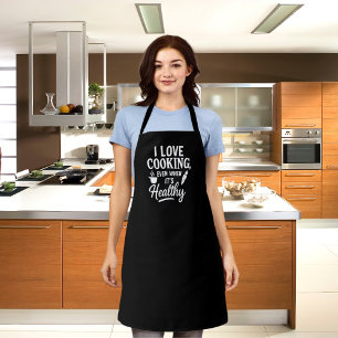 Tablier Amour noir cuisine humour amusant