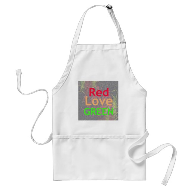 TABLIER AMOUR ROUGE DORÉ VERT (Devant)