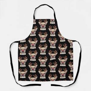 Tablier Amoureux de Bouledogue Français Renne Noël Xmas