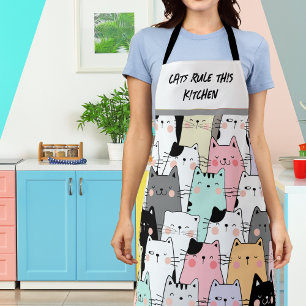 Tablier Amoureux de les chats Feline Cuisine humour