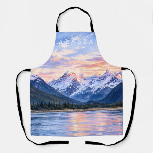 Tablier Amoureux de voyage artistique Alaska Coucher de so