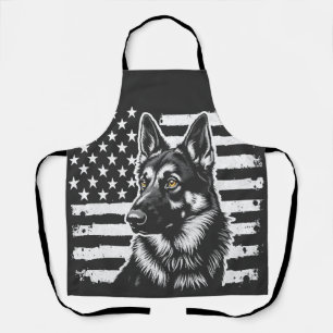Tablier Amoureux du berger allemand Drapeau américain USA