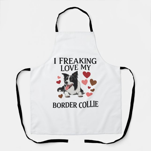 Tablier Amoureux Fou de Border Collie Chien Hearts_1 (Recto)