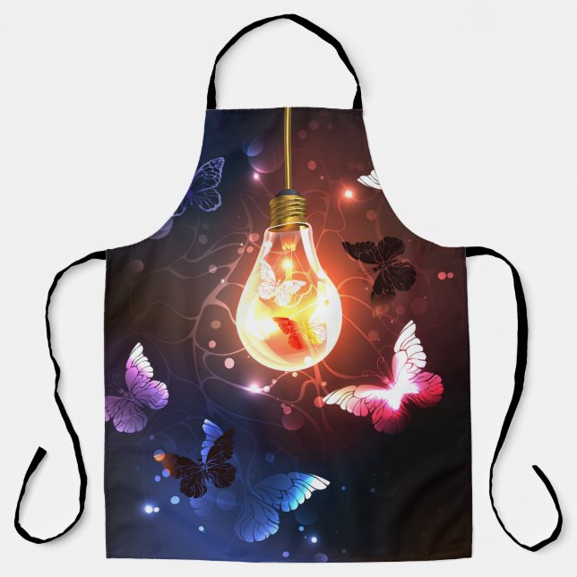 Tablier Ampoule lumineuse avec papillons nocturnes (Recto)